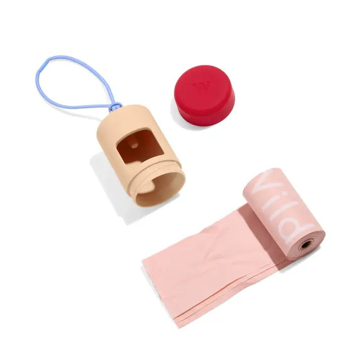 Retro Poop Bag Carrier - Tan